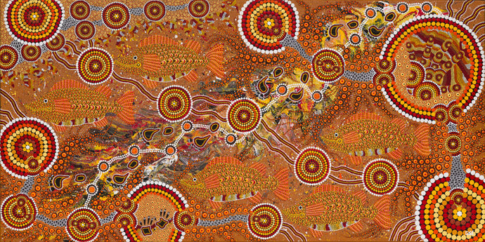 The Art of Carbal | Authentic Indigenous Australian Artwork - Hunting the Barramundi