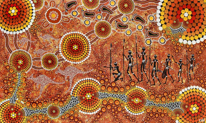 The Art of Carbal | Authentic Indigenous Australian Artwork - Kangaroo Hunt