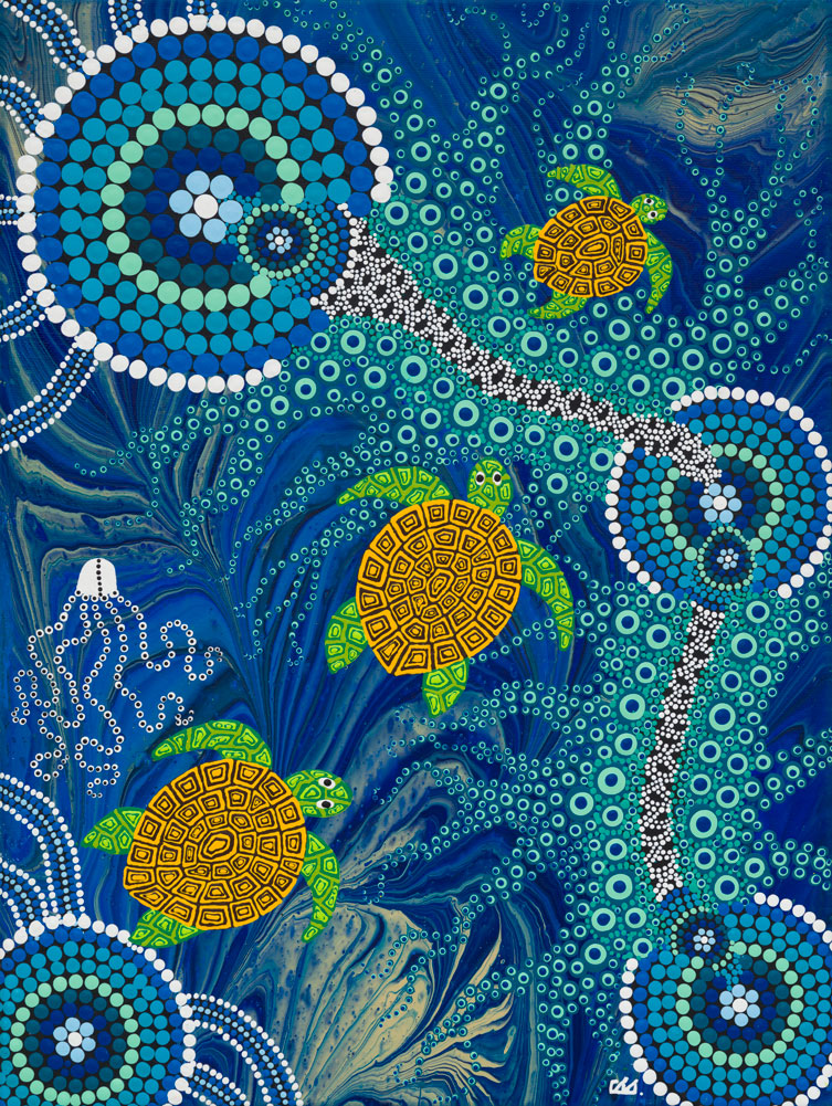 'Sea Turtle Dreaming' by Uncle Colin Jones